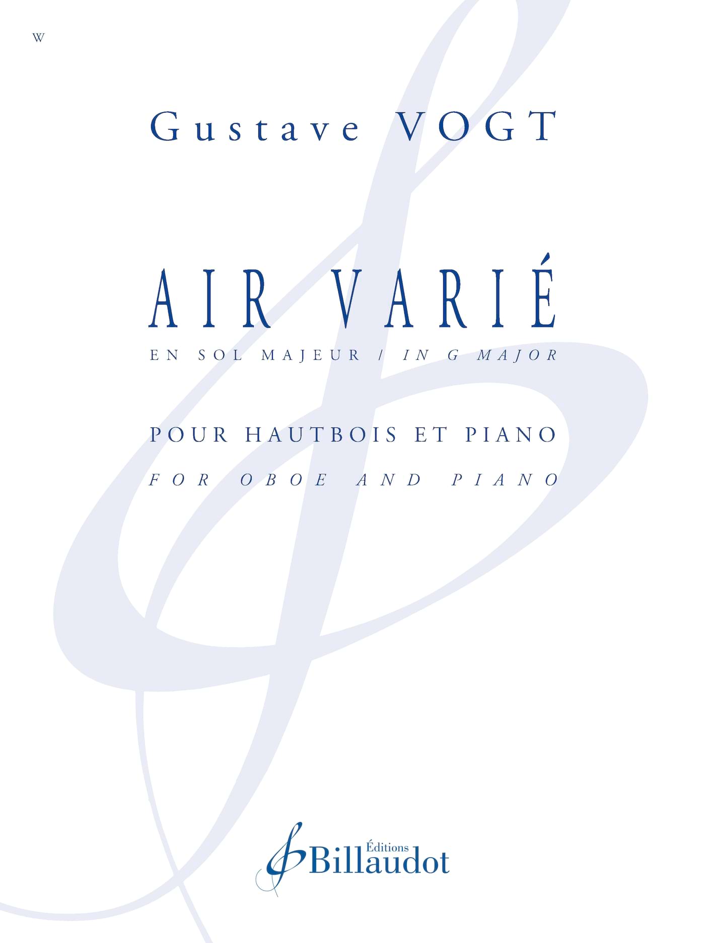 Air Varié - Hautbois - Gustave Vogt - Partition - Hautbois