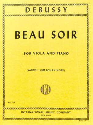 Beau Soir DEBUSSY Partition Alto