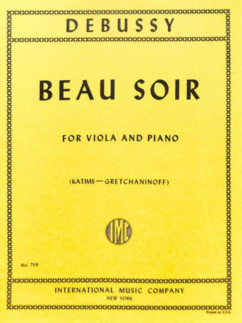 Beau Soir - DEBUSSY - Partition - Alto