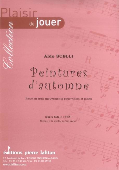 Peintures d'automne - Violon et piano Aldo Scelli Partition Violon
