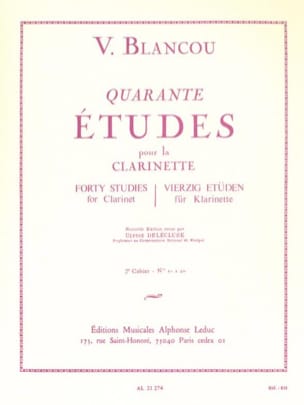 40 Etudes - Volume 2 n° 21 à 40 V. Blancou Partition Clarinette