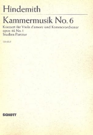 Kammermusik Nr. 6 op. 46 n° 1 - Partitur - HINDEMITH - Partition