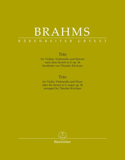 Trio (d'après le Sextuor opus 36) BRAHMS Partition Trios
