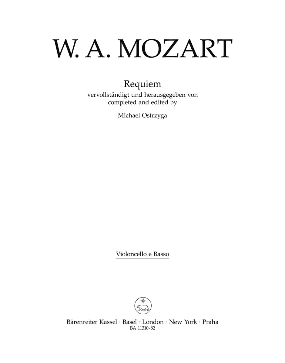 Requiem - Cello/Bass - Mozart Wolfgang Amadeus / Ostrzyga Michael