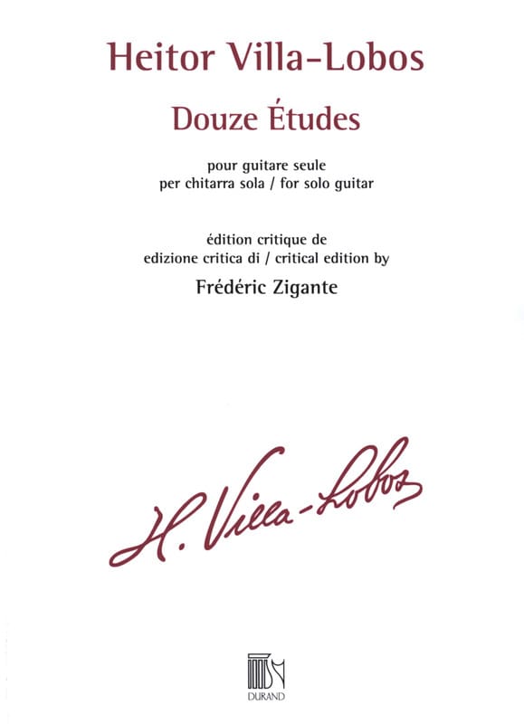 12 Etudes - Guitare VILLA-LOBOS Partition Guitare