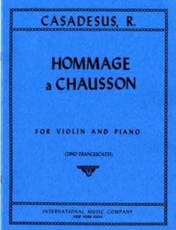 Hommage à Chausson op. 51 CASADESUS Partition Violon