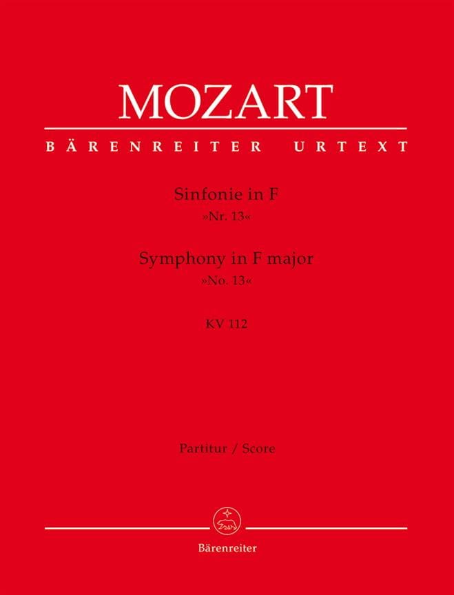 Sinfonie F-Dur Kv 112 MOZART Partition