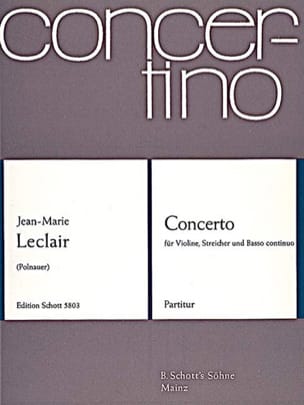 Concerto pour violon op. 10 n° 1 - Conducteur - LECLAIR - Partition