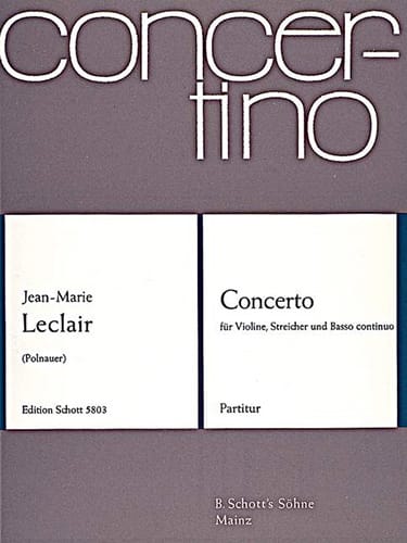 Concerto pour violon op. 10 n° 1 - Conducteur - LECLAIR - Partition