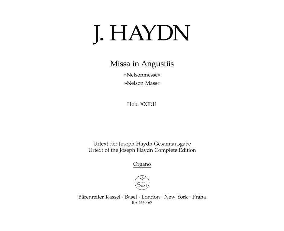 Missa in angustiis Nelson-Messe. Urtext der Haydn-Gesamtausgabe,