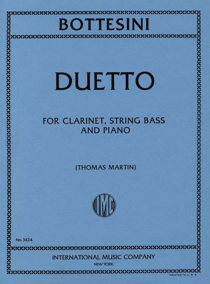 Duetto - Clarinette, Contrebasse et Piano BOTTESINI Partition