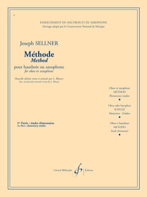 Méthode de hautbois ou saxo - Volume 1 - Joseph Sellner - Partition