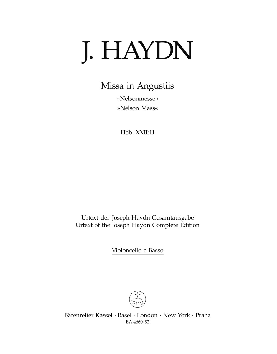 Missa in angustiis Nelson-Messe. Urtext der Haydn-Gesamtausgabe,