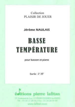 Basse Température Jérôme Naulais Partition Basson
