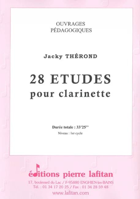 28 Etudes pour Clarinette Jacky Thérond Partition