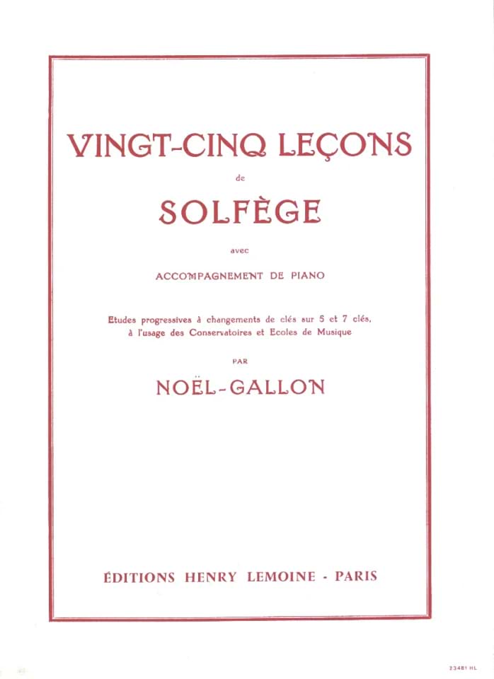 25 Leçons 5 et 7 Clés A/A Noël Gallon Partition