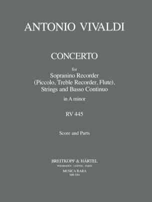 Concerto in A minor P. 83 - Sopranino recorder strings Bc - VIVALDI