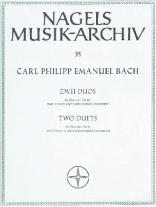 2 Duos - Flöte Violine Carl Philipp Emanuel Bach Partition Duos