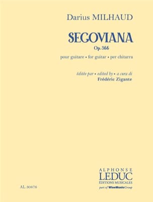 Segoviana MILHAUD Partition Guitare