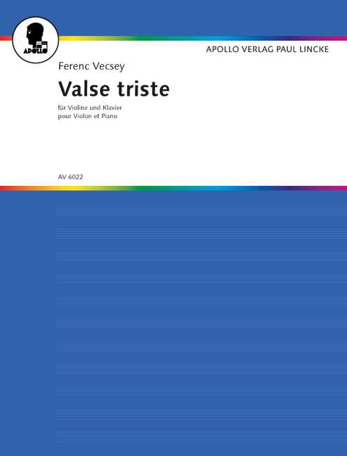Valse triste Ferenc Vecsey Partition Violon