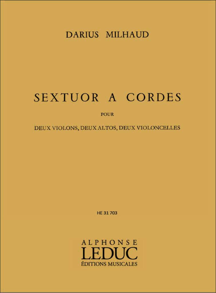 Sextuor à cordes - Conducteur MILHAUD Partition Petit format