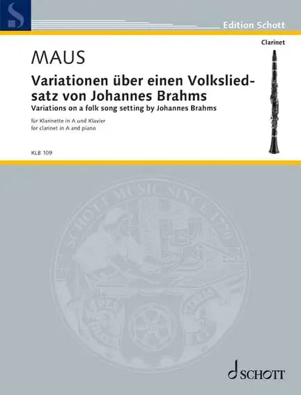 Variations sur un thème de Brahms Frank Maus Partition Clarinette