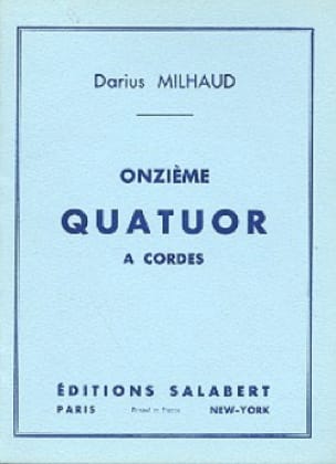 Quatuor à cordes n° 11 - Conducteur MILHAUD Partition Petit format