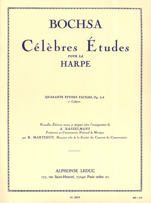 40 Etudes faciles op. 318 - Cahier 1 Charles Bochsa Partition Harpe