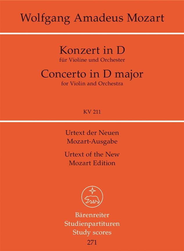 Violinkonzert D-Dur KV 211 - Partitur - MOZART - Partition