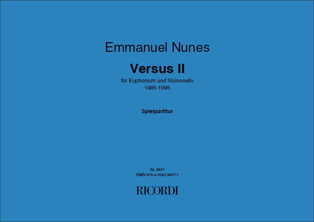 Versus 2 Spiel-Partitur Emmanuel Nunes Partition