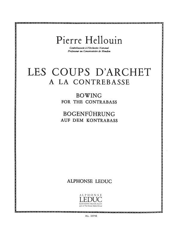 Coups d'archet à la contrebasse Pierre Hellouin Partition Contrebasse