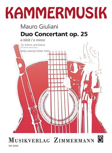 Duo Concertant Op. 25 En Mi Min. Mauro Giuliani Partition Duos