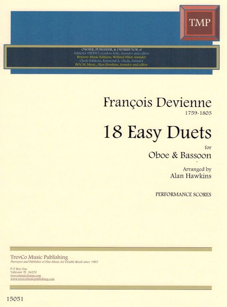 18 Easy Duets - Oboe/Bassoon DEVIENNE Partition