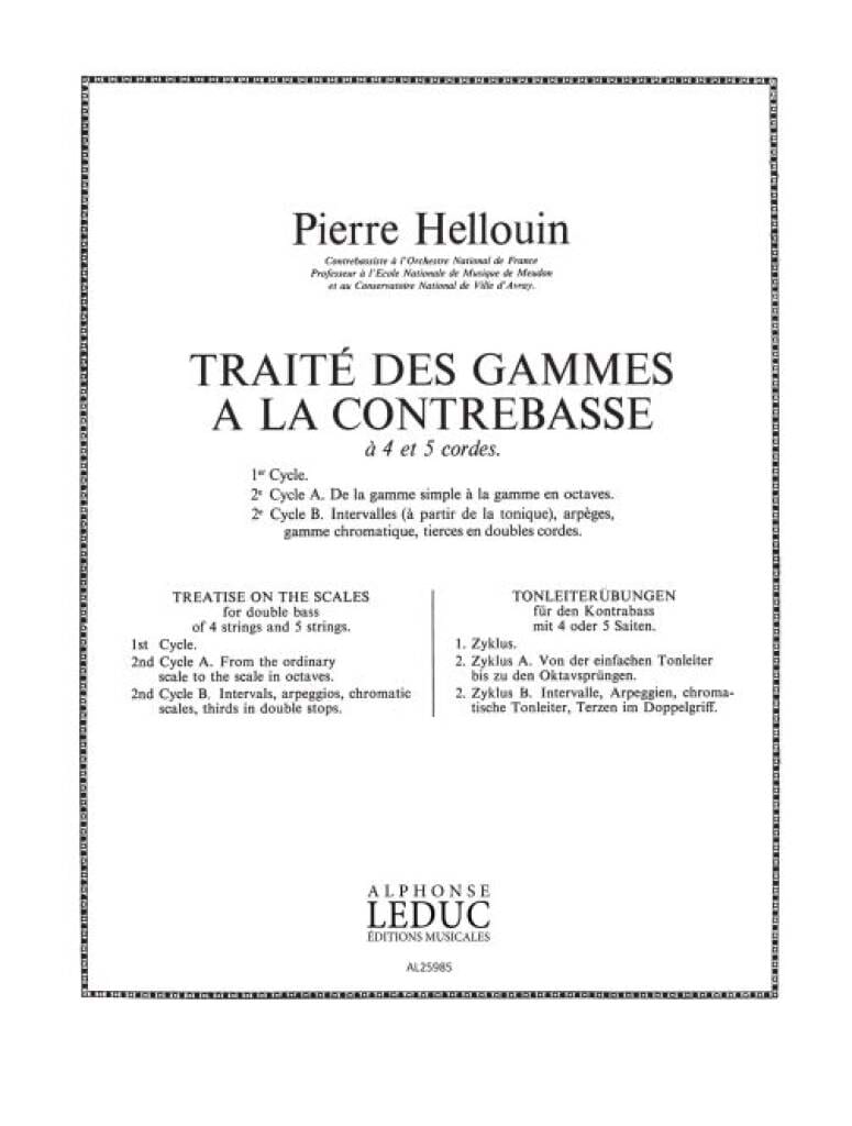 Traité des gammes, Cycle 2 A - Contrebasse - Pierre Hellouin