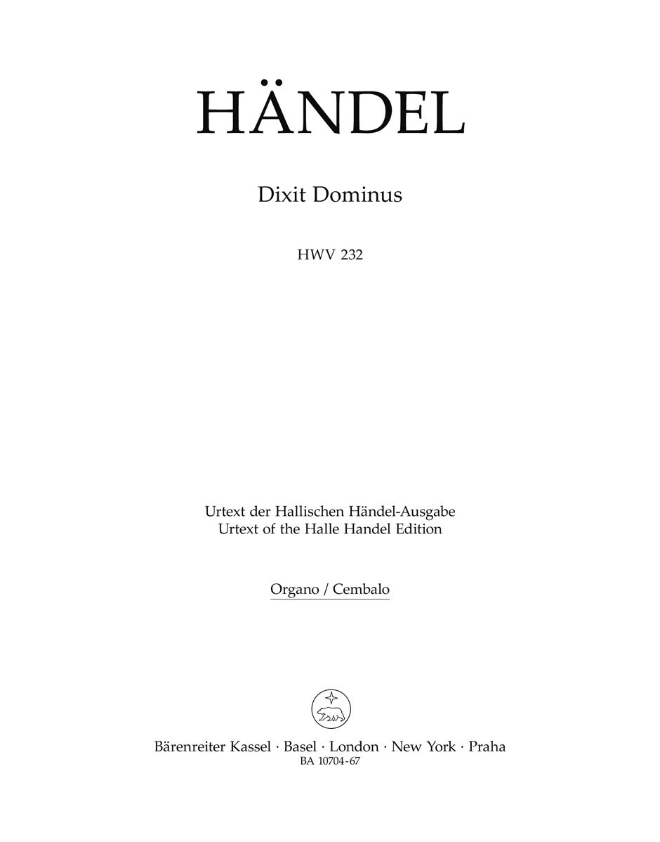 Dixit Dominus HWV 232 HAENDEL Partition