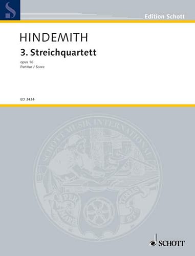 Streichquartett Nr. 3 Früher : Nr. 2 op. 16 - Partitur - HINDEMITH