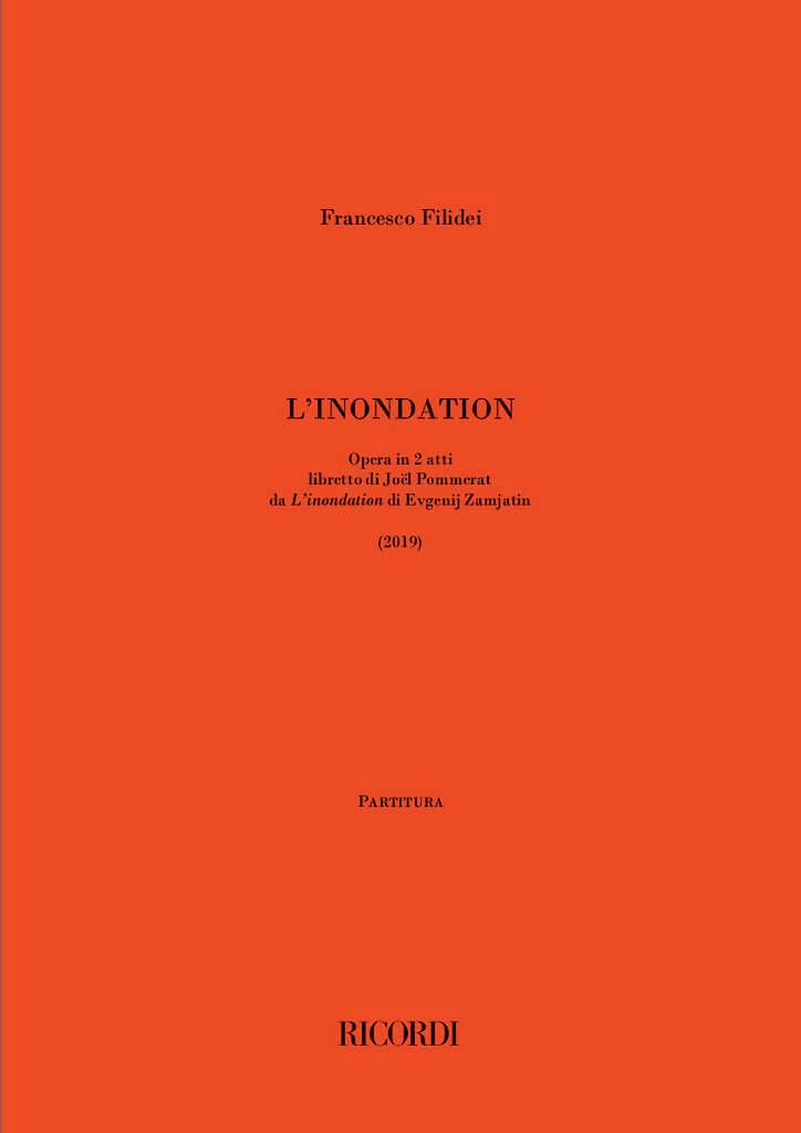 L'Inondation - Score Francesco Filidei Partition Grand format