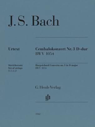 Johann Sebastian Bach - Harpsichord Concerto no. 3 D major BWV 1054 - Partition - di-arezzo.fr