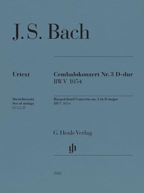 Harpsichord Concerto no. 3 D major BWV 1054 - BACH - Partition