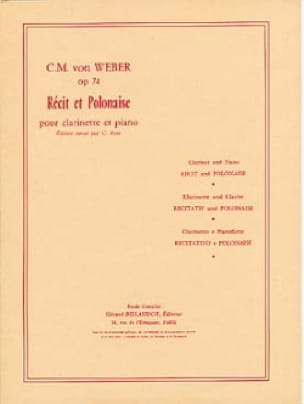 Récit et Polonaise - Clarinette - Carl-Maria Von Weber - Partition