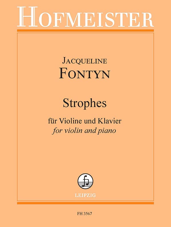 Strophes Jacqueline Fontyn Partition Violon