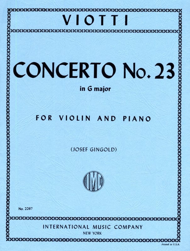 Concerto n° 23 in G Major VIOTTI Partition Violon