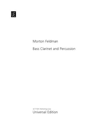 Bass clarinet and percussion - Morton Feldman - Partition