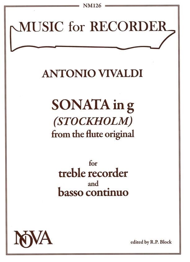Sonata in g minor Stockholm VIVALDI Partition Flûte à bec