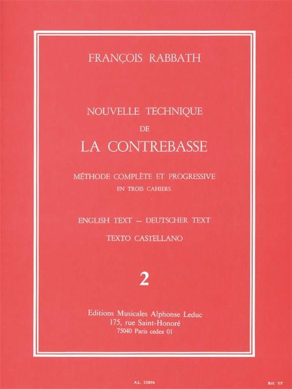 Nouvelle Technique de la Contrebasse - Volume 2 - François Rabbath