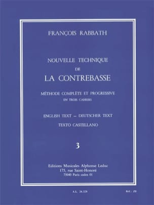 Nouvelle Technique de la Contrebasse - Volume 3 - François Rabbath