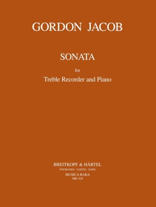 Sonata - Treble recorder Piano Gordon Jacob Partition Flûte à bec