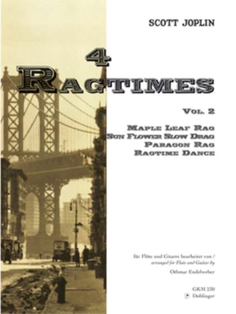 4 Ragtimes - Volume 2 - Flöten Gitarre JOPLIN Partition Duos