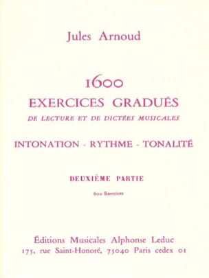 1600 Exercices gradués - Volume 2 Jules Arnoud Partition Solfèges