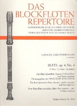 Suite op. 6 n° 4 en do majeur - d'Hervelois Louis de Caix - Partition